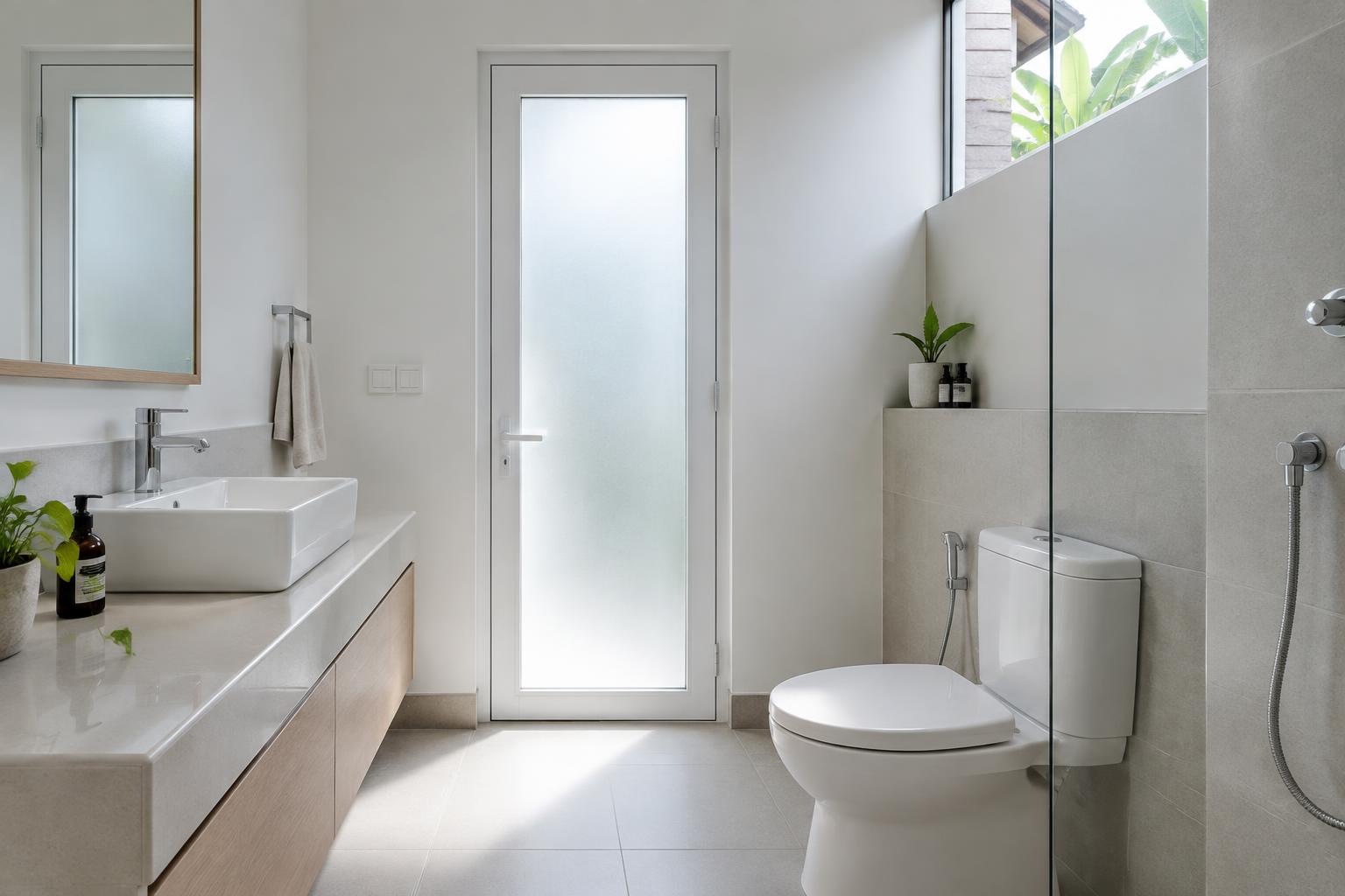 Pintu kamar mandi untuk area basah di rumah modern
